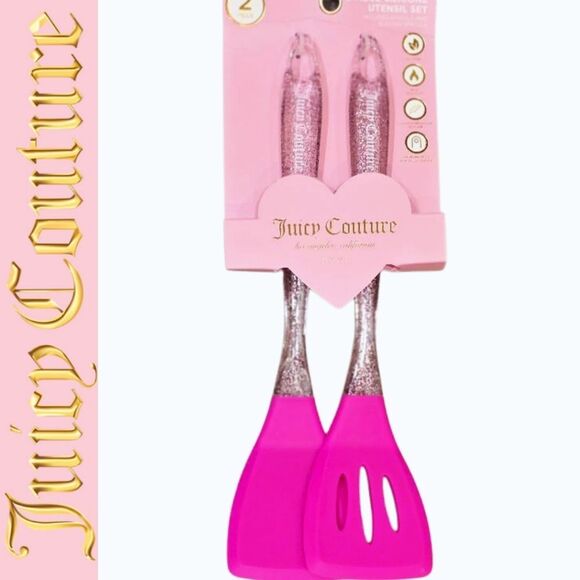 Juicy Couture Home 2-PC Glitter Infused Silicone Kitchen Utensil Set - Picture 1 of 6